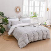 Aldrin Home Grey Indiana Eyelash Jacquard Quilt Cover Set