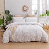 Aldrin Home White Lottie Eyelash Jacquard Quilt Cover Set