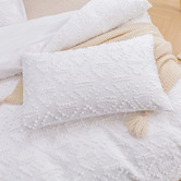Aldrin Home White Lottie Eyelash Jacquard Quilt Cover Set