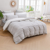 Aldrin Home Grey Indiana Eyelash Jacquard Quilt Cover Set