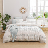 Aldrin Home Seafoam Clovelly Stripe Tufted Quilt Cover Set