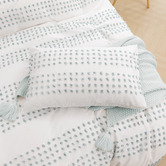 Aldrin Home Seafoam Clovelly Stripe Tufted Quilt Cover Set