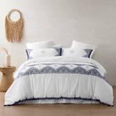 Aldrin Home Navy Liberty Cotton Quilt Cover Set