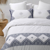 Aldrin Home Navy Liberty Cotton Quilt Cover Set