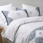 Aldrin Home Navy Liberty Cotton Quilt Cover Set