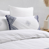 Aldrin Home Navy Liberty Cotton Quilt Cover Set