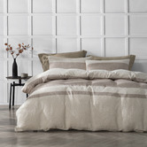 Aldrin Home Natural Herringbone Cotton Quilt Cover Set
