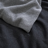 Aldrin Home Charcoal Herringbone Cotton Quilt Cover Set