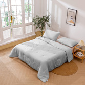 Aldrin Home Light Grey Cotton Comforter Set