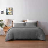 Aldrin Home Dark Grey Cotton Comforter Set