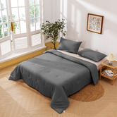 Aldrin Home Dark Grey Cotton Comforter Set