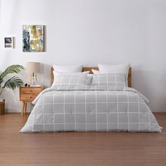 Aldrin Home Grey Chequered Cotton Comforter Set