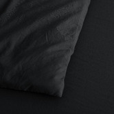 Aldrin Home Black Washed Microfibre Quilt Cover Set