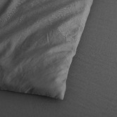 Aldrin Home Charcoal Washed Microfibre Quilt Cover Set
