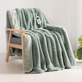 Aldrin Home Eyelash Fleece Reversible Heated Throw
