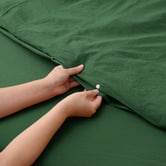 Aldrin Home Hunter Green Washed Microfibre Quilt Cover Set