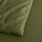 Dreamaker Olive Washed Microfibre Quilt Cover Set