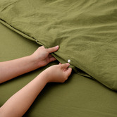 Dreamaker Olive Washed Microfibre Quilt Cover Set