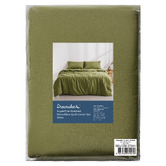 Dreamaker Olive Washed Microfibre Quilt Cover Set