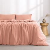 Dreamaker Pink Clay Washed Microfibre Quilt Cover Set