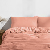 Dreamaker Pink Clay Washed Microfibre Quilt Cover Set