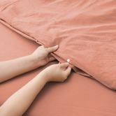 Dreamaker Pink Clay Washed Microfibre Quilt Cover Set