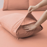 Dreamaker Pink Clay Washed Microfibre Quilt Cover Set
