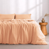 Dreamaker Peach Washed Microfibre Quilt Cover Set
