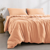 Dreamaker Peach Washed Microfibre Quilt Cover Set