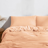 Dreamaker Peach Washed Microfibre Quilt Cover Set