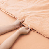 Dreamaker Peach Washed Microfibre Quilt Cover Set