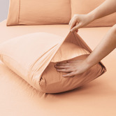 Dreamaker Peach Washed Microfibre Quilt Cover Set