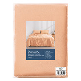 Dreamaker Peach Washed Microfibre Quilt Cover Set