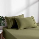 Aldrin Home Washed Microfibre Fitted Sheet Set