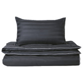 Aldrin Home Charcoal Stripe Jacquard Cotton Quilt Cover Set