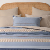 Aldrin Home Blue Kumiko Reversible Cotton Quilt Cover Set