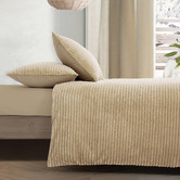 Aldrin Home Natural Fawn Embossed Quilt Cover Set