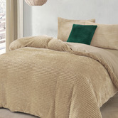 Aldrin Home Natural Fawn Embossed Quilt Cover Set