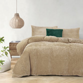 Aldrin Home Natural Fawn Embossed Quilt Cover Set