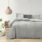 Aldrin Home Silver Grey Embossed Quilt Cover Set