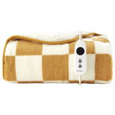 Aldrin Home Checkered Faux Fur Heated Throw