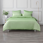Aldrin Home Sage Matte&nbsp;Satin&nbsp;Quilt Cover Set