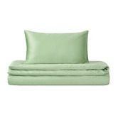 Aldrin Home Sage Matte&nbsp;Satin&nbsp;Quilt Cover Set