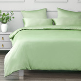 Aldrin Home Sage Matte&nbsp;Satin&nbsp;Quilt Cover Set