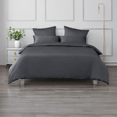 Aldrin Home Grey Matte&nbsp;Satin&nbsp;Quilt Cover Set