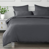 Aldrin Home Grey Matte&nbsp;Satin&nbsp;Quilt Cover Set