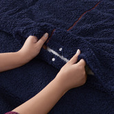 Aldrin Home Midnight Blue Jasper Teddy Fleece Quilt Cover Set