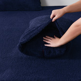Aldrin Home Midnight Blue Jasper Teddy Fleece Quilt Cover Set