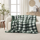 Aldrin Home Gingham Faux Fur Heated Throw