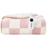 Aldrin Home Checkered Faux Fur Heated Throw